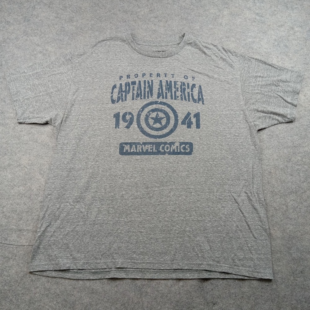 Captain America Shirt Mens 2XL Heather Gray Marvel Comics 1941 Graphic Tee